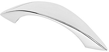 Gedotec Schubladengriff Küche Bogengriff Metall Möbelgriffe Chrom Küchengriff 64 mm - JAVO | Schrankgriff verchromt poliert | Griff für Schubladen | 1 Stück - Moderner Design-Griff mit Schrauben