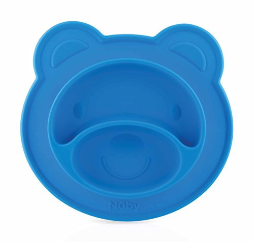 Nûby ID92958BLUE Rutschfester Esslernteller, blau
