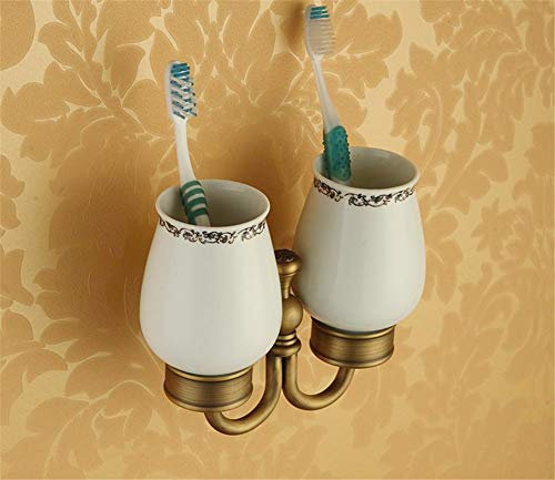 VHVCX Massives Messing Gebürstet Badezimmer Hardware Sets Antike Bronze Badezimmer Regal Wand Befestigte Bad-Accessoires, G