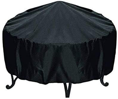 dDanke Housse de Protection Ronde pour Foyer, étanche, Anti-poussière, pour Jardin, Patio avec Cordon de Serrage pour cuisinière Noir XXL Noir