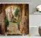 AdaCrazy von einer anderen Tür Antikes Steindorf Toskana Italienisches Tal Landschaft Dekor Duschvorhang Stoff Badezimmer Dekor Set mit Haken 71 x 71 Zoll Multicolor