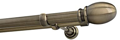 Sento 25/16mm Metall Gardinenstange Vorhangstange 2-läufig Messing Antik Classic 160 cm Tulia
