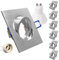 6x Hochwertiger LED Einbaustrahler Aluminium gebürstet schwenkbar mit GU10 Fassung 230V eckig + 5W LED neutralweiß Einbauleuchte Einbauspot Rahmen Rostfrei Deckenspot Strahler Spot Alu 5104