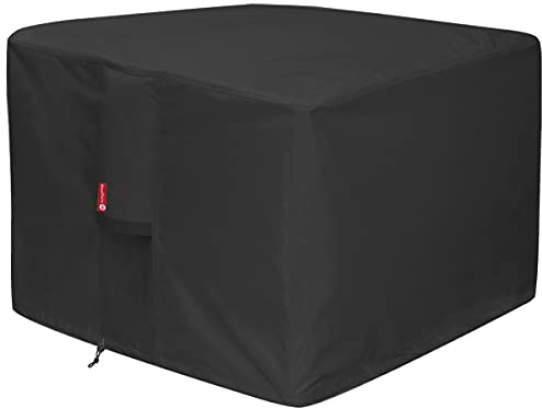 Housse de protection pour brasero – Imperméable 600D robuste – Housse de table carrée noire (carrée – 71,1 x 71,1 x 63,5 cm (L x l x H)