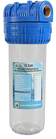 Wasserfilter Gehäuse 10 Zoll Filtergehäuse mit 1/2 Zoll IG-Anschluss Wasser Pumpen Vorfilter Brunnen Hauswasserwerk Osmoseanlage Küchen Garten Hauswasser und Trinkwasser Filter Pool
