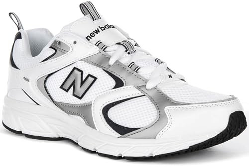 New Balance Herren 408 Sneaker, Weiss/SCHWARZ, 45 EU