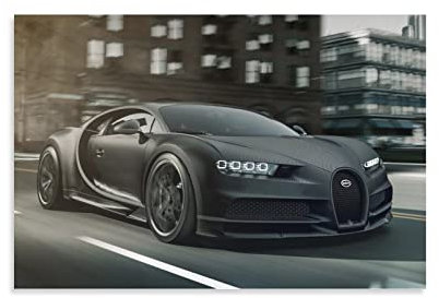 Supercar Poster Bugatti Chiron Noire Coupé Leinwand-Poster und Wandkunstdruck, modernes Familienschlafzimmer, Dekorationsposter, 30 x 45 cm