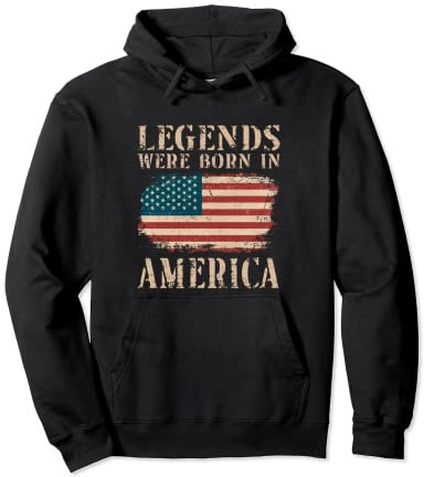Vintage Design Amerikanische Flagge USA Pullover Hoodie
