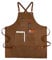 APRONPANDA Canvas Work Aprons for Men with Pockets,Adjustable Strap and Large Pockets Apron,Kitchen Cooking Baking Chef Apron (Brown)