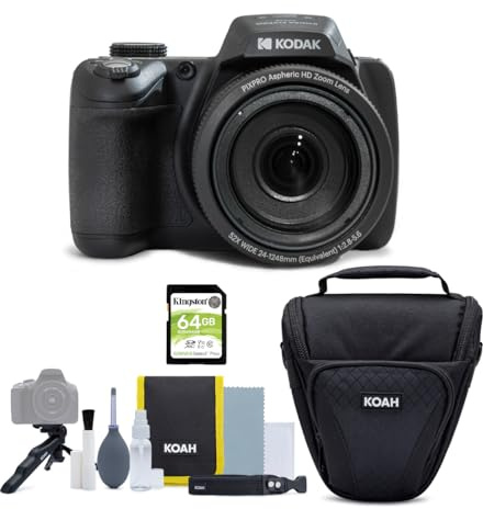 Kodak Pixpro AZ528 16MP 52x Optical Zoom Camera Bundle (Black, 3 Items)
