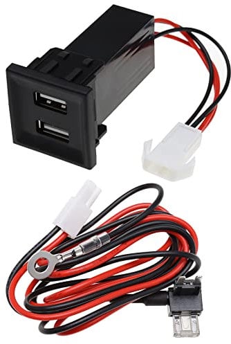 Be In Your Mind 2 Stück OEM Style Dual USB Ladegerät Piggy Back Sicherung Kabelbaum Ersatz Kompatibel mit VW T5 2003–2009 OEM Dual USB Telefon Ladegerät Ports 2 X 2,1 Ampere 12 V – 17 V