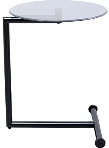 Kare Beistelltisch Easy Living, Schwarz Beistelltisch, Rund, Metall, Laptoptisch, Sofatisch, Wohnzimmer, Schlafzimmer, Flur, 63x46x46 cm (H/B/T)