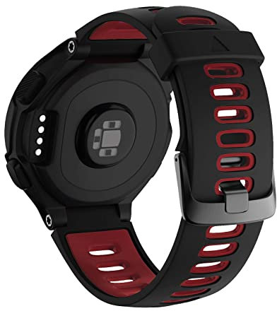 SumRioo Armband für Garmin Forerunner 235 / Forerunner 230 / Forerunner 220, Silikon Ersatz-Uhrenarmband Wechselarmband für Garmin Forerunner 620 / Forerunner 630 / Forerunner 735XT - Schwarz/Rot