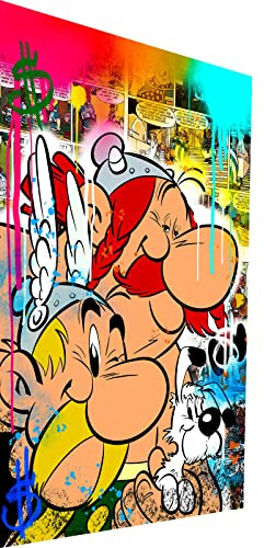 Magic Canvas Art Asterix Obelix Pop Art Leinwandbild 1- teilig Hochwertiger Kunstdruck Wandbilder – B8477, Material: Leinwand, Größe: 40 x 30 cm