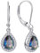 YL Damen Ohrhänger 925 Sterling Silber Regenbogen Schwarz Zirkonia Oval Tropfen Ohrringe