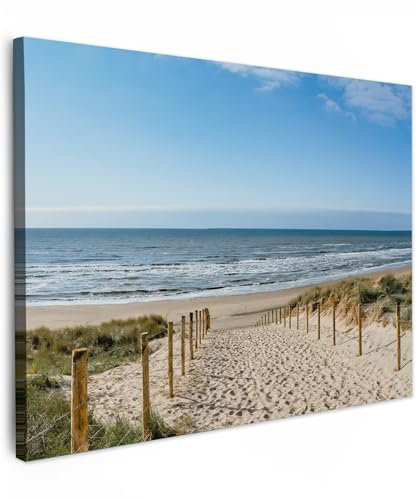 MuchoWow© Wandbilder 70x50 cm Schlafzimmer Home Deko Wohnung Bild Wohnzimmer Fotoleinwand Wand Bilder Leinwand Wall Decor Strand und Meer - Sommer - Sand - Natur - Maritime
