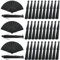 Wenqik 80 Pcs Wedding Folding Hand Fans Bulk Silk Fabric Chinese Handheld Foldable Clack Fans with Plastic Ribs for Party, Wedding Gifts, Line Dancing, Home Decorative (Black)