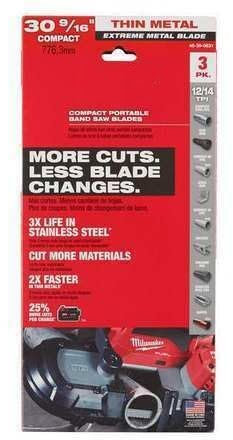 for Milwaukee 48-39-0631 30-9/16 12/14 TPI Compact Extreme Thick Metal Band Saw-3PK