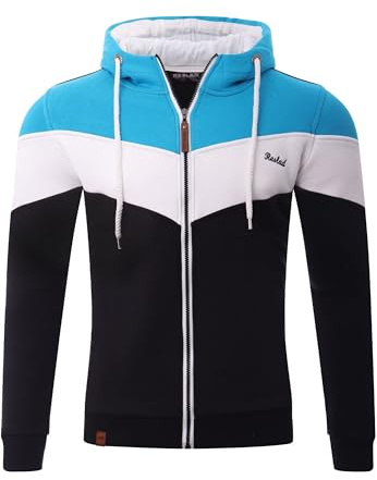 Reslad Sweatjacke Herren Kapuzenpullover | Hoodie Männer Zipper Pullover mit Kapuze Bequeme Baumwolle RS-1007