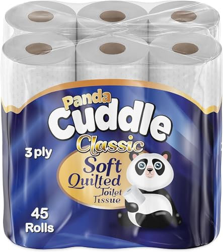Protectafile 3 PLY Toilet Rolls Soft Unscented Quilted Loo Toilet Tissue Paper Bulk Packs (45)