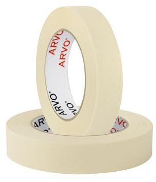 ARVO Masking Tape for Painting – 24mm x 50m Decorators Tape – Medium to High Adhesion, Multi-Surface Painters Tape for Indoor Decorating – Paint Tape for Walls & Trim – Pack of 2