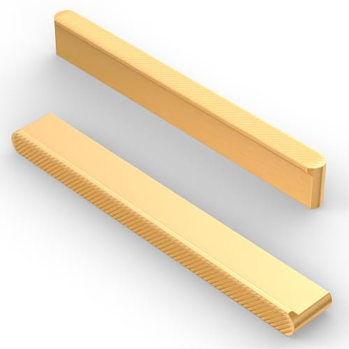 FURNIWARE Kitchen Cabinet Handles, 10 Piece Carving Drawer Pulls 128mm(5 Inch) Hole Center Gold Cabinet Hardware Handles Hardware Drawer Pulls Drawer Handles Kitchen Cabinet Door Pulls