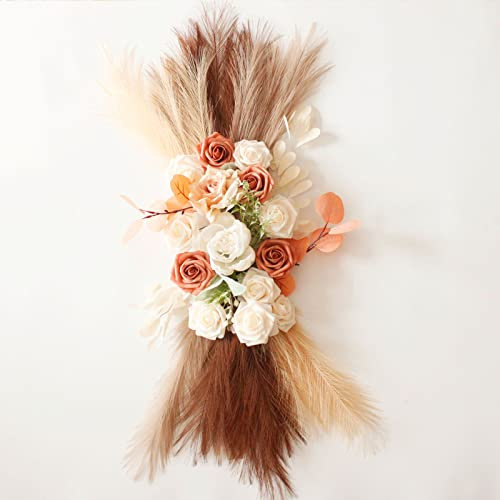 Yitekrg Hochzeitsbogen-Blumen, Dekorative Boho-Blumengirlanden, Künstliche Blumen Zur Dekoration, Hochzeitsbogen-Blumen mit Getrocknetem Pampasgras für Hochzeitsdekoration(#1)