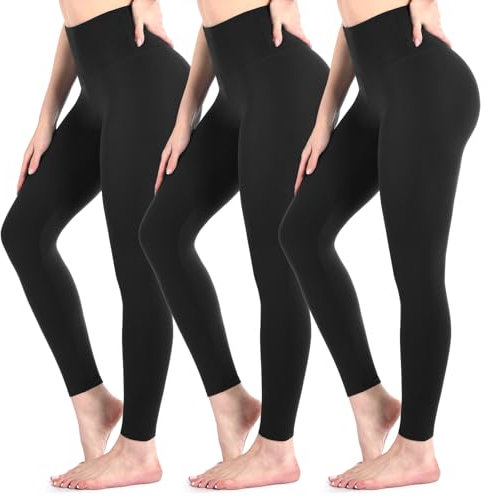 Sanpetix 3 Pack Black Leggings for Women, High Waisted Buttery Soft Leggings for Workout Running Yoga 3Black LXL