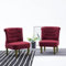 ARKEM Französische Stühle 2 STK. Weinrot Stoff Sessel Schlafzimmer Barock Stuhl Clubsessel