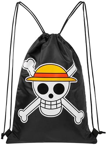 One Piece Turnbeutel Schwarz, Drawstring Bag Beutel Rucksack Kinder mit Kordeln - Anime Merch