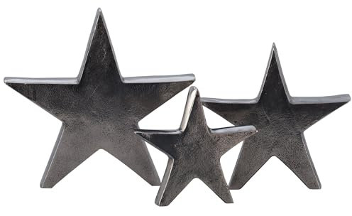 EGLO LIVING Deko Stern Baliguian, stehender Weihnachtsstern, Weihnachtsdeko Fensterbank, Tischdeko Weihnachten aus Metall in Nickel-antik, 20,5 x 20 cm