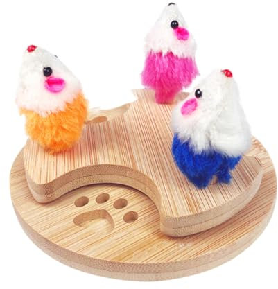 FRCOLOR Katzen-Spielzeug Aus Holz Lustiger Drehspielplatz Für Kätzchen Interaktives Katzenspielzeug Bewegung Und Gesundheit Fördert Spielinstinkte Zufällige Farben