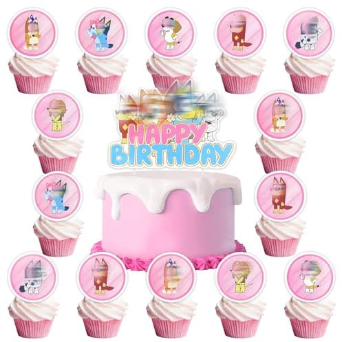 25 Pcs Pink Cake Toppers, Cake Decorations Party Decorations Birthday Cake Topper Kid Birthday Cake Decorations Birthday Party Decorations for Girls Boys Children Kids