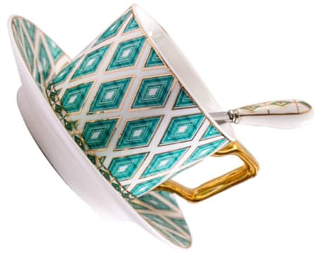 OKUMEYR Taza y Platillo De Cerámica Estilo Europeo Vintage Taza Para Té Delicada Vajilla Cerámica Multifuncional Para Hogar Cafetería y Restaurante Set Para Café y Bebidas Calientes