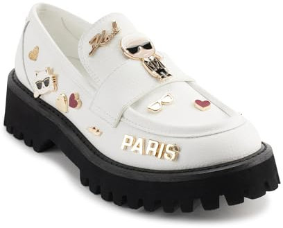 KARL LAGERFELD Damen Gaston Loafer Slipper, Helles Weiß, 42.5 EU