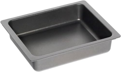 AMT Gastroguss Gastronorm - Behälter flach GN 1/2 glatt, induktionsgeeignet, 26,5 cm x 32,5 cm, 5,5 cm hoch, ohne Griffe, Lotan® Antihaft-Veredelung, AMZN-I-52733