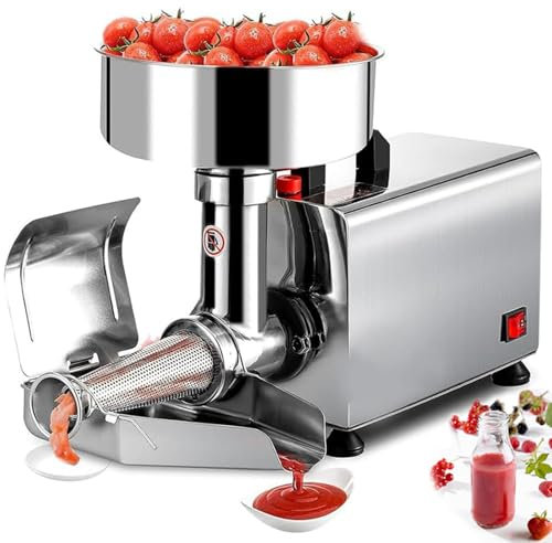 HENGCMM Electric Tomato Strainer Machine Food Strainer and Sauce Maker, Home Commercial Grade Food Mill 450W Stainless Steel Sauce Maker Machine for Tomato Strawberry Blueberry Sauce,220V