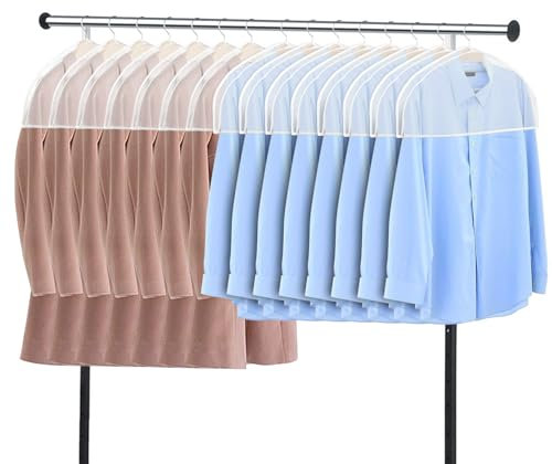 Univivi 15 Stück Staubschutz Schultercover (60x30x5cm), Kleiderhülle mit 5cm Zwickel für Zwickel für Anzüge, Mäntel, Jacken, Kleideraufbewahrung im Schrank