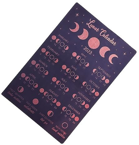 BCOATH Büro-mondphasenkalender 2024 Kalender Für Die Wand Mond Phase Mondkalender Für Das Ganze Jahr Mondkalender Wandkalender Mondkalender An Der Wand Mondkalender 2023 Hintergrund