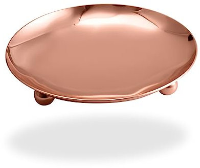siduytin Candle Holder 430 Stainless Steel Plating Round Candlestick Stand Wedding Decoration Pillar Washable Candles Plate, Rose Gold