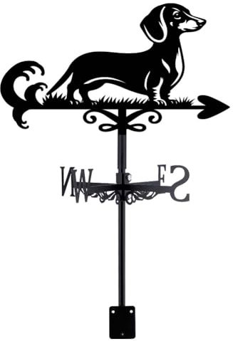 SUPERDANT Wetterhahn Hunde Wetterfahne Dackel Weather Vane Für Dachmontage Tier Metall Wetterfahnen Für Garten Hund Windrichtungsanzeiger Für Bauernhaus Hof Im Freien Bauernhof Scheunen Dekor