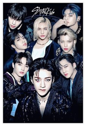 Kpop Stray Kids Leinwand-Poster, Moderne Wandkunst, Ästhetisches Bild für Schlafzimmer- und Wohnzimmerdekoration Ungerahmt 30x45cm