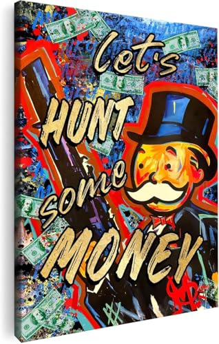 Artmazing | Monopoly Bild Bunt | S-Art Bilder Modern | Leinwandbild XXL für Wohnzimmer | Wandbild Deko | Buntes Poster für Wand