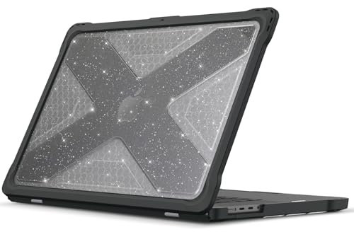 FINTIE Custodia Compatibile con MacBook Pro 16 (2024-2021) M4 M3 M2 M1 Pro/Max - Antiurto Robusto Case con Bordo in TPU Cover, Glittering Nero