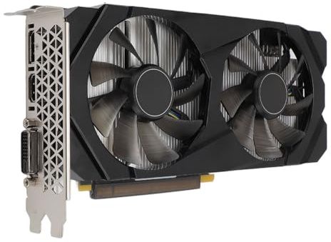 Scheda Grafica GTX 1660 da 6 GB, Scheda Grafica per Computer GDDR6 192 Bit 1785/14000 MHz con Due Ventole, Scheda Grafica per Giochi PCI Express 3.0, Desktop HDMI DVI D DP