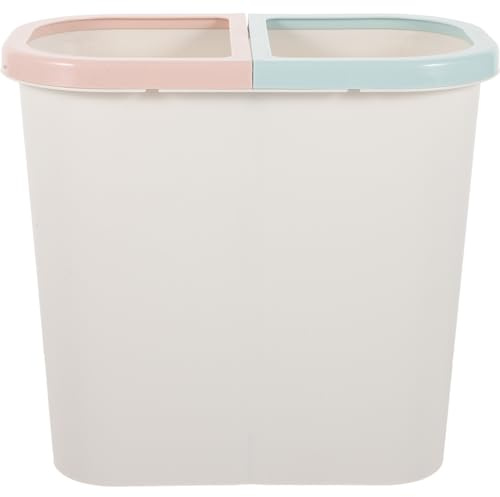 HOMOCONO Poubelle à deux compartiments en plastique blanc extensible pour cuisine, salon, chambre à coucher, poubelle de recyclage