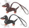 DSLSQD 2 Stk Schlüsselanhänger Dackel,Süße Welpe Hundetasche Anhänger,Leder Glücksbringer Dackel Keychain,Schlüsselanhänger Hund,Leder Tierisch Schlüsselanhänger,Dackel Geschenke,für Fraue Männ