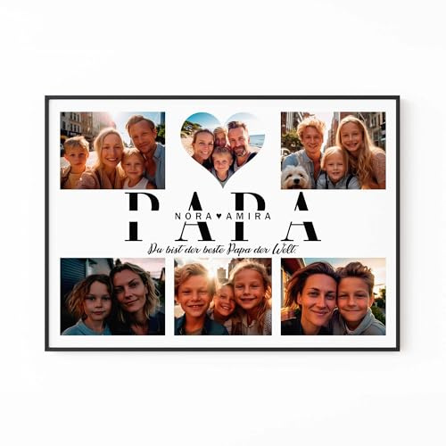 Yuweli Personalisierte Geschenke für Papa zum Vatertag | Fotogeschenk | Geschenk | Geschenke mit eigenem Foto | Vatertagsgeschenk | Poster