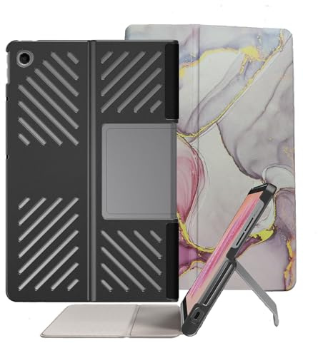 FANSONG Case for Lenovo Tab Plus 11.5 Inch 2024(TB351FU),Slim Lightweight PU Leather Tablet Case Bifold Stand with Protective PC Back Shell,Smart Honeycomb-cell Heat Dissipation,Pink
