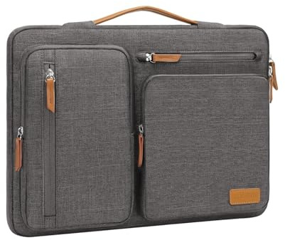 MOSISO 360° Laptoptasche Laptop Tasche Hülle 14 Zoll für 14 Laptop | Wasserdicht, Stoßfest Laptophülle mit 4 Fächer Kompatibel mit Lenovo ASUS Acer, HP Stream, Latitude, Taupe Grau